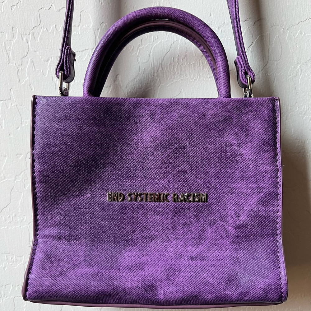 Brandon Blackwood Purple 'End Systemic Racism' Crossbody Bag
